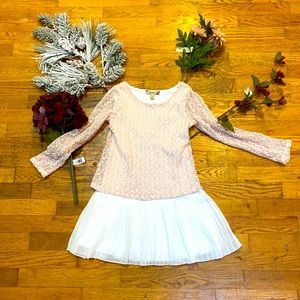 Pink and white casual dress